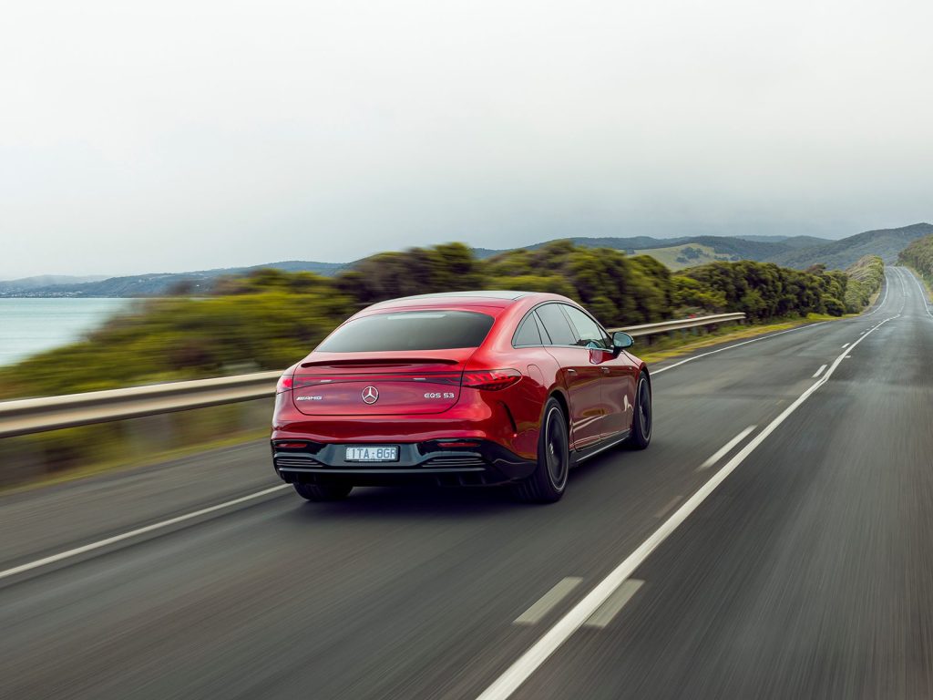 Mercedes-AMG EQS 53 4Matic+ driving on open road