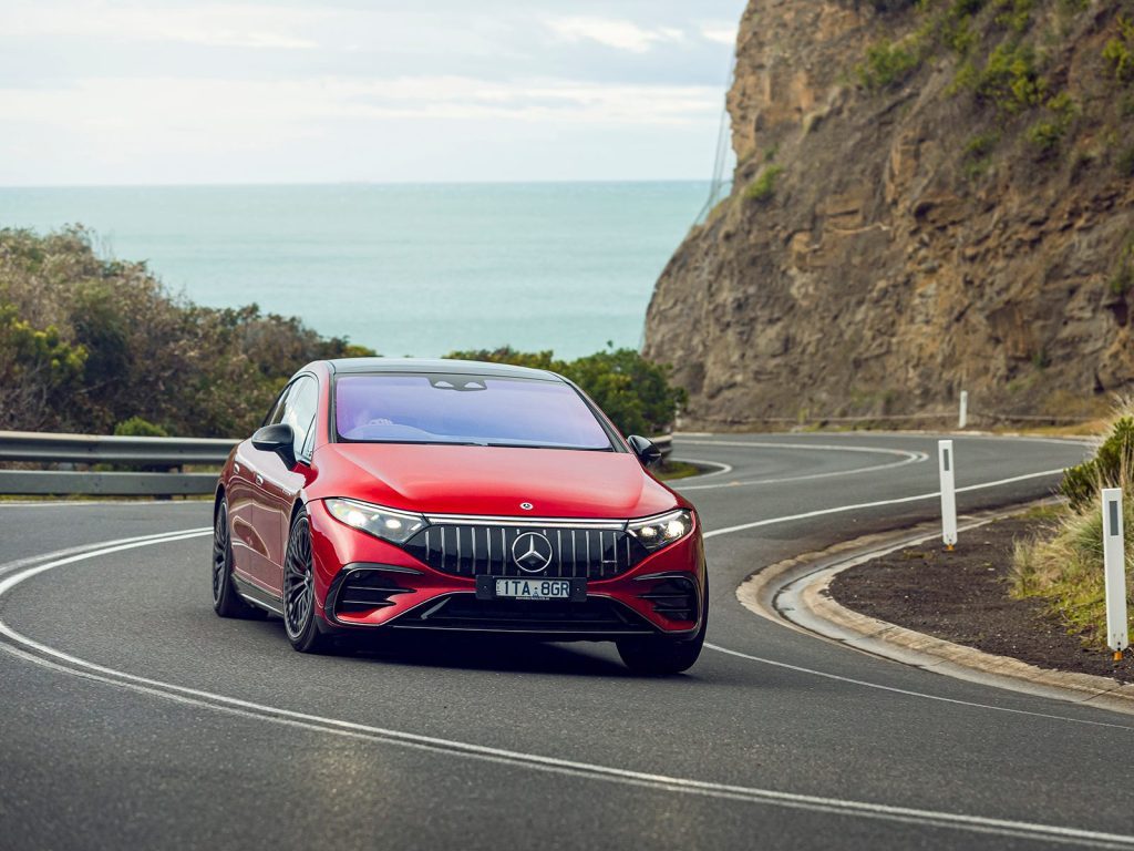 Mercedes-AMG EQS 53 4Matic+  on scenic road