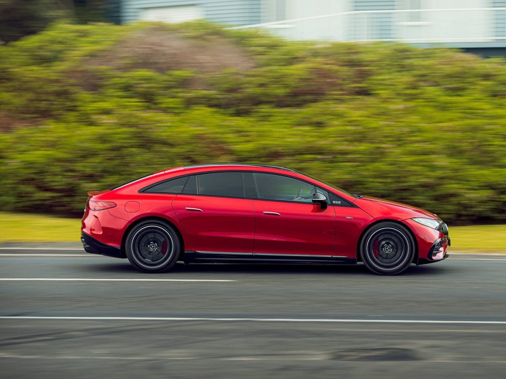 Mercedes-AMG EQS 53 4Matic+ driving trough country