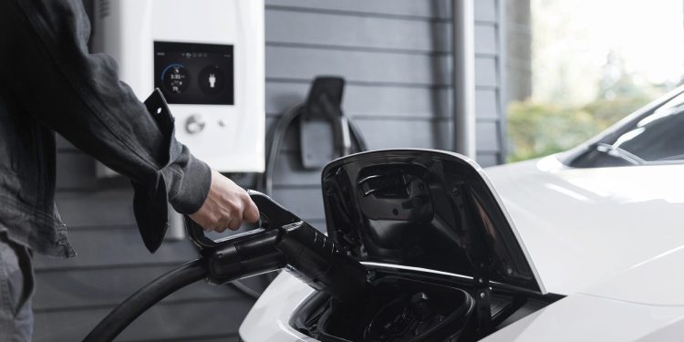 electric car being plugged in