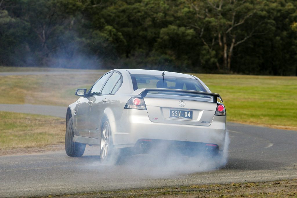 2006 Holden Commodore VE doing skids on a track