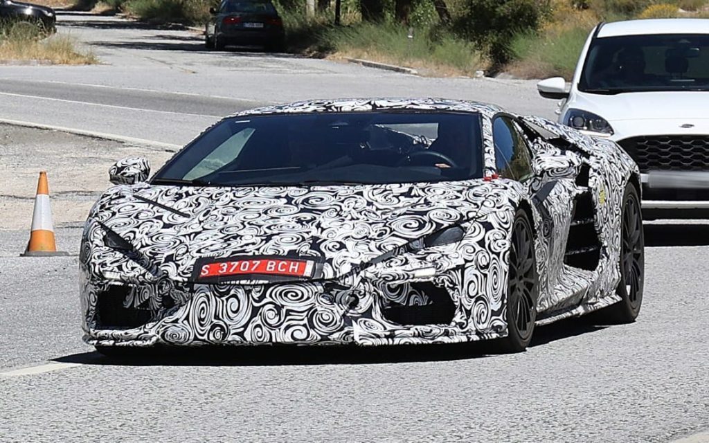 Lamborghini V12 spy shots front