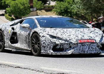 Lamborghini V12 spy shots front three quarters