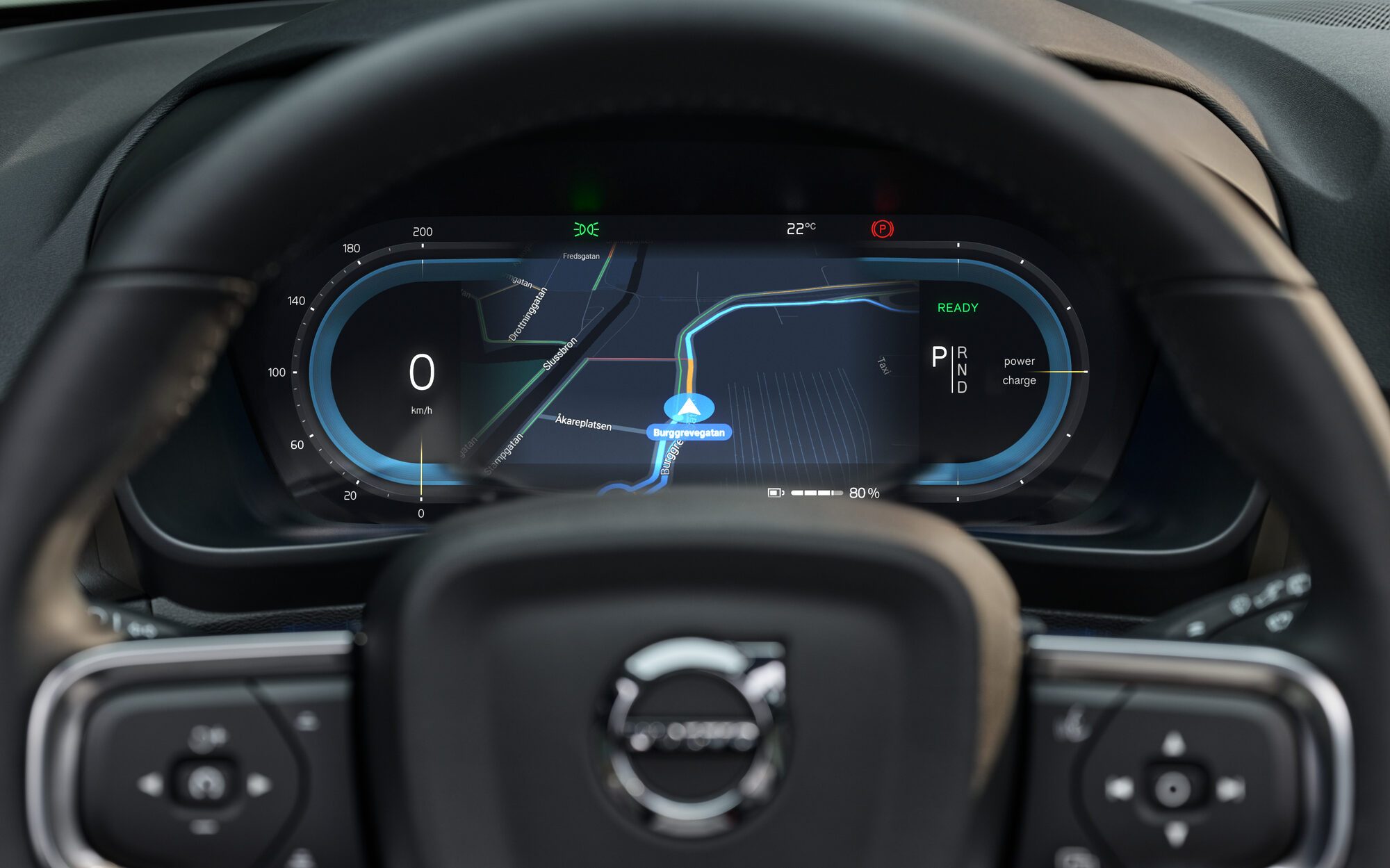 Volvo XC40 Recharge digital gauge cluster