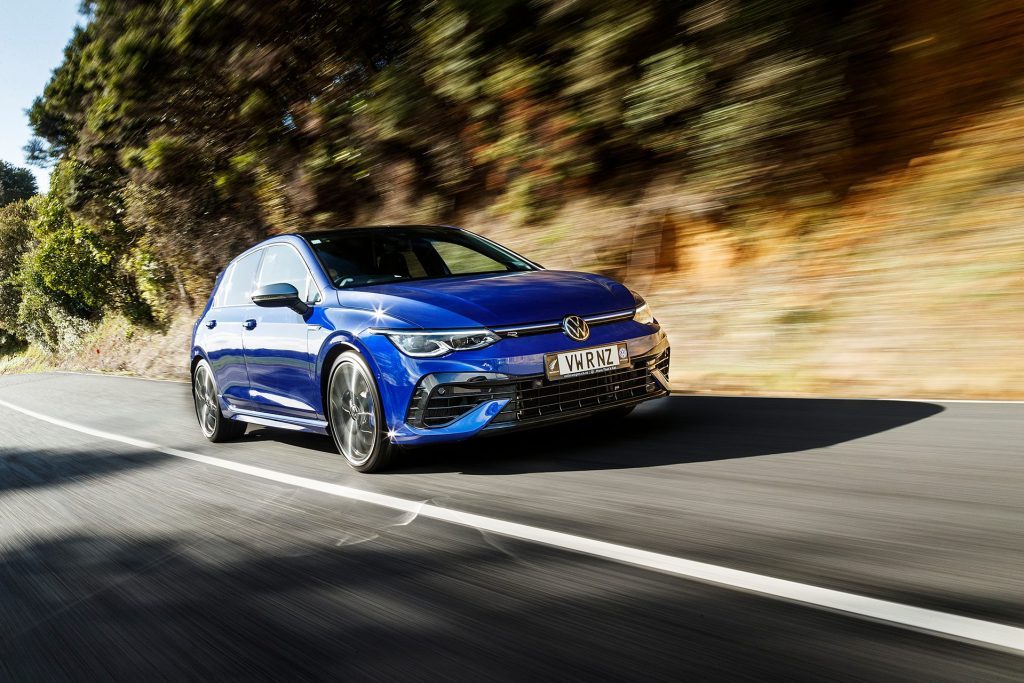 Volkswagen Golf R driving on rural road