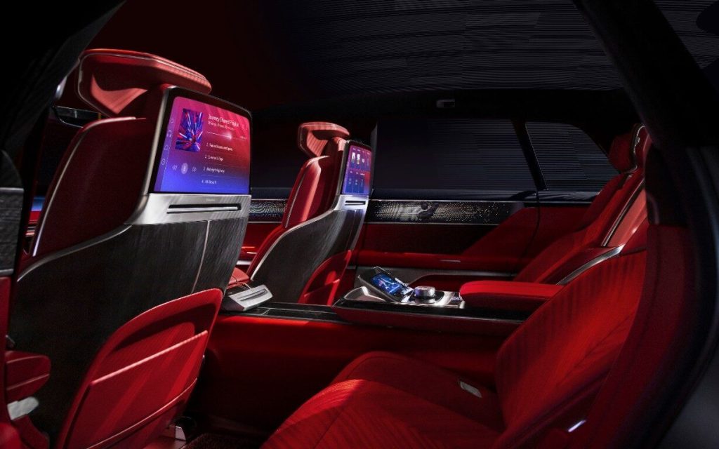 Cadillac Celestiq show car concept rear seats with screens