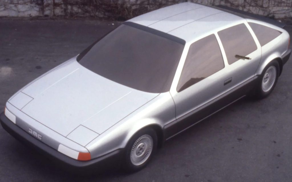 1980s DeLorean DMC-24 concept front three quarters high angle