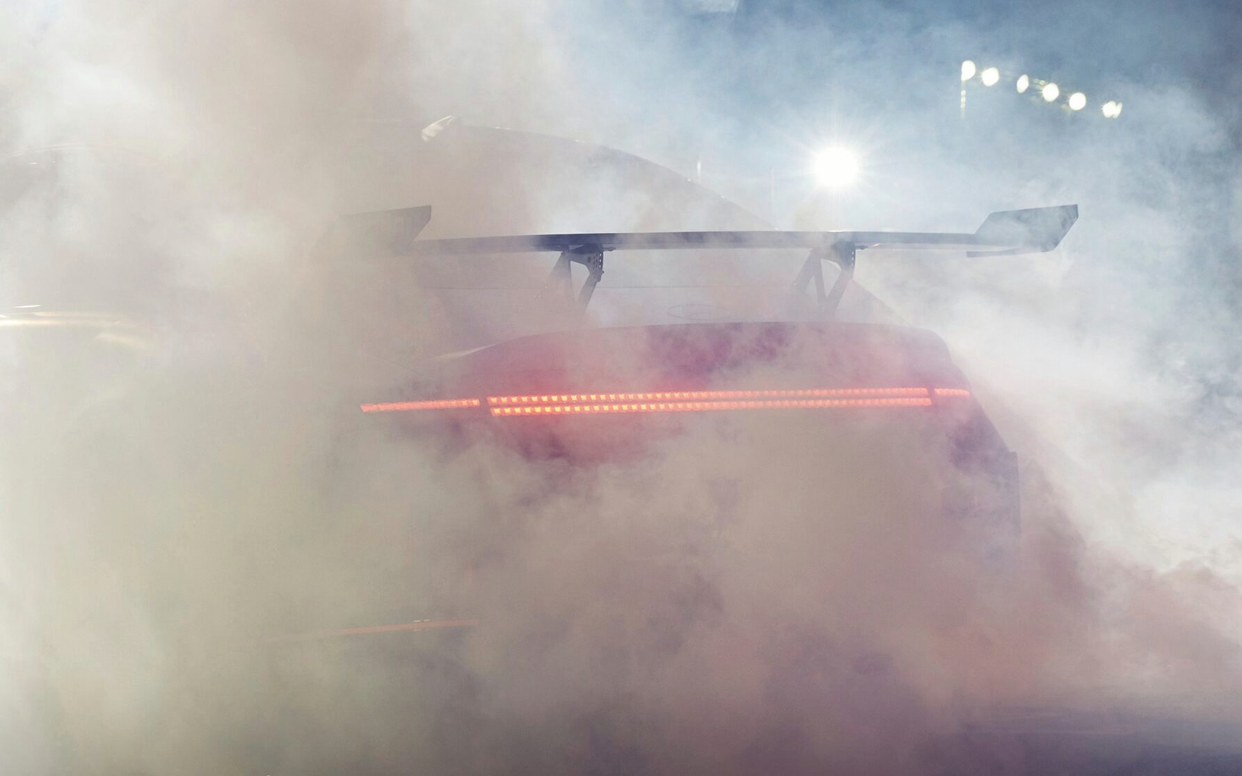 Hyundai Ioniq 6 N rear in smoke