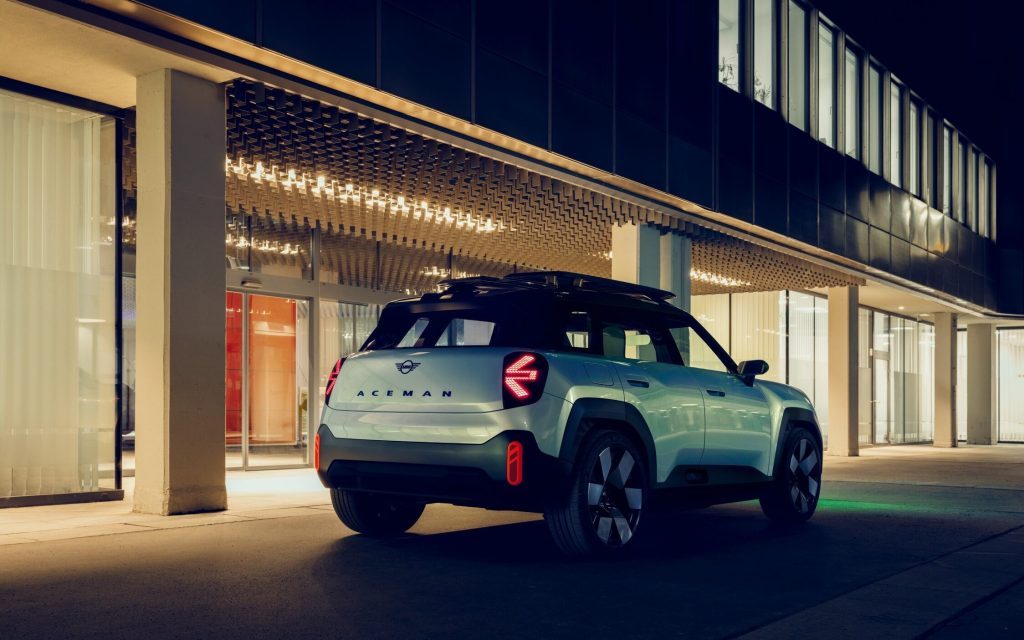 Mini Concept Aceman rear three quarters at night