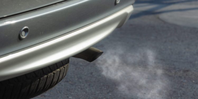 Car exhaust smoke emissions