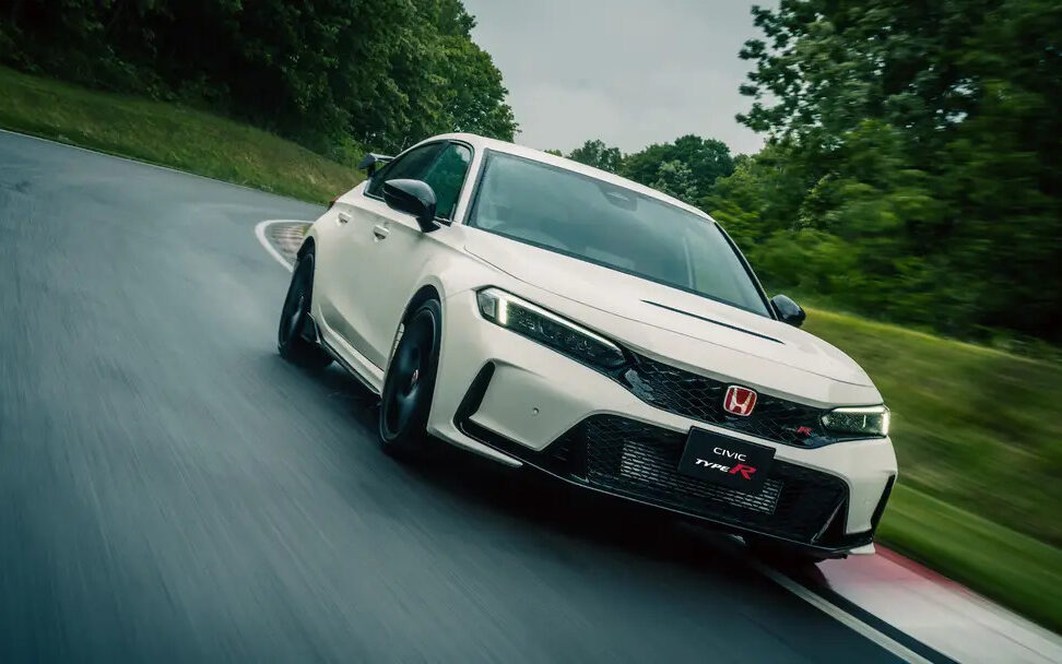 Honda Civic Type R front three quarters on track