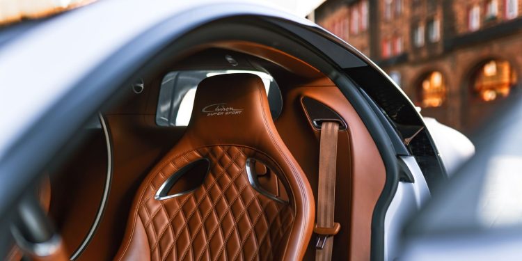 Bugatti Chiron brown leather front seat