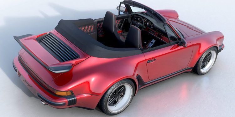 Singer Turbo Study Cabriolet rear three quarter view high angle