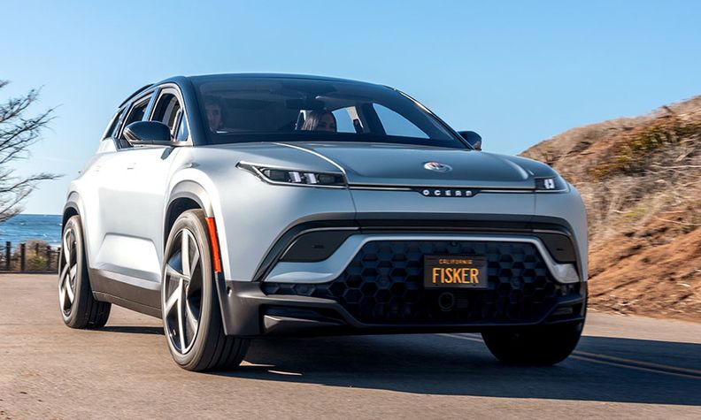 Fisker Ocean driving on road