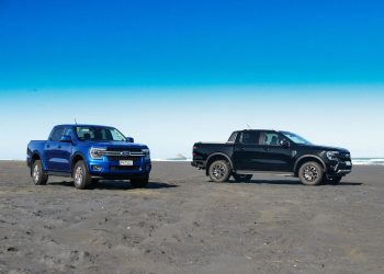 Ford Ranger Wildtrak and XLT parked on beach