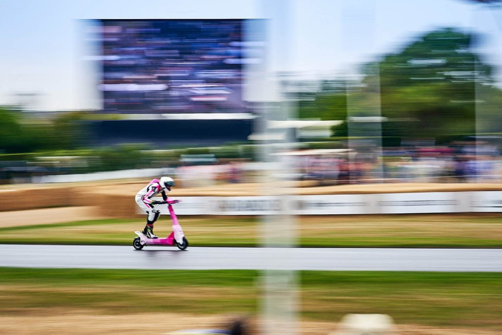 2022 Goodwood Festival of Speed scooter going up hill
