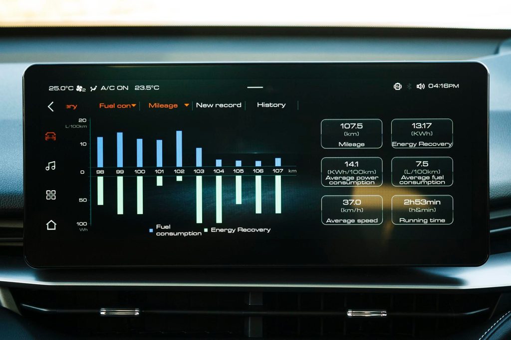 2022 Haval H6 HEV Ultra economy screen