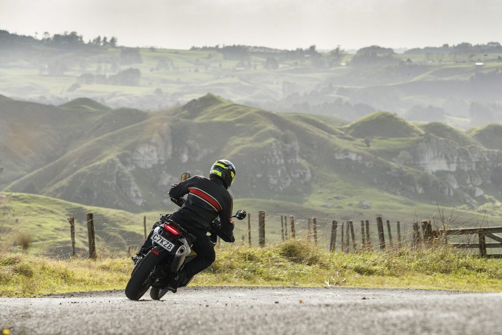 2022 Husqvarna Norden 901 riding through downhill corner