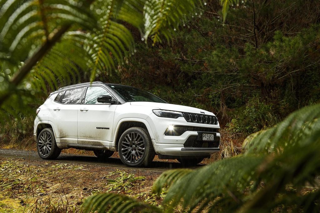 2022 Jeep Compass S-Limited parked in rainy bush