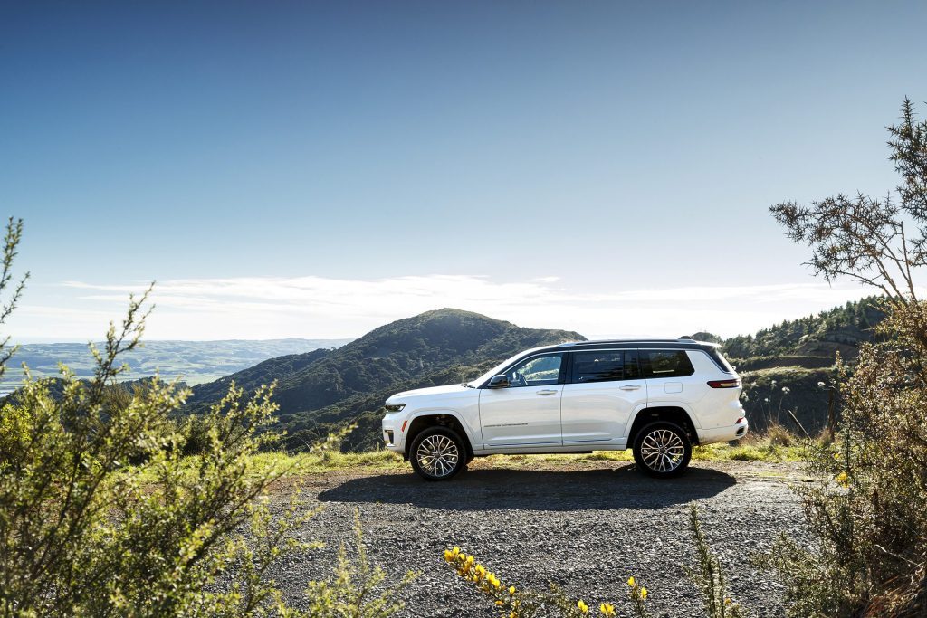 2022 Jeep Grand Cherokee L Summit Reserve parked on hilltop