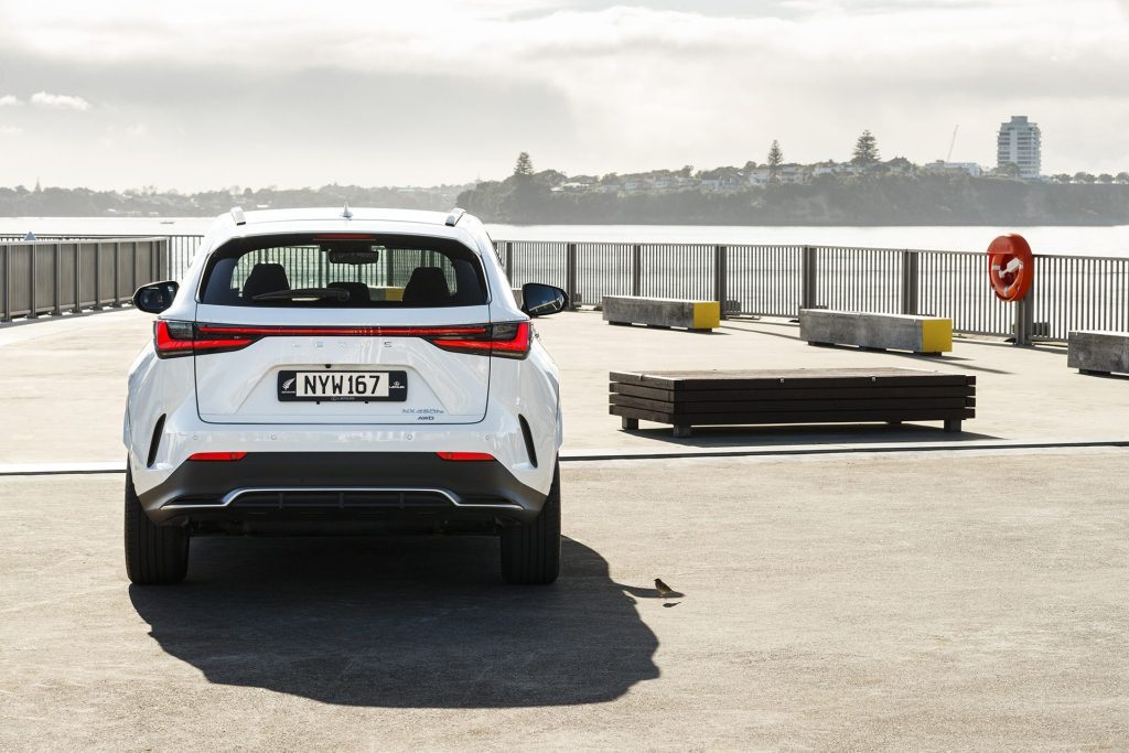 2022 Lexus NX 450h+ F Sport parked on wharf