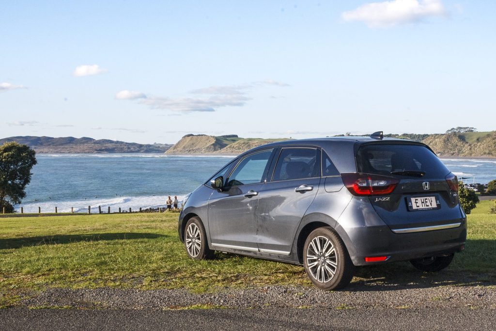 Long term test: 2022 Honda Jazz e:HEV Luxe parked on hilltop overlooking sea