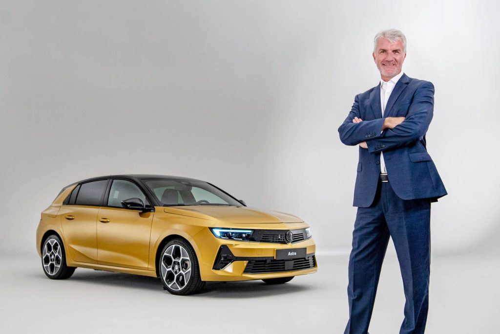 Opel designer Mark Adams in front of Astra