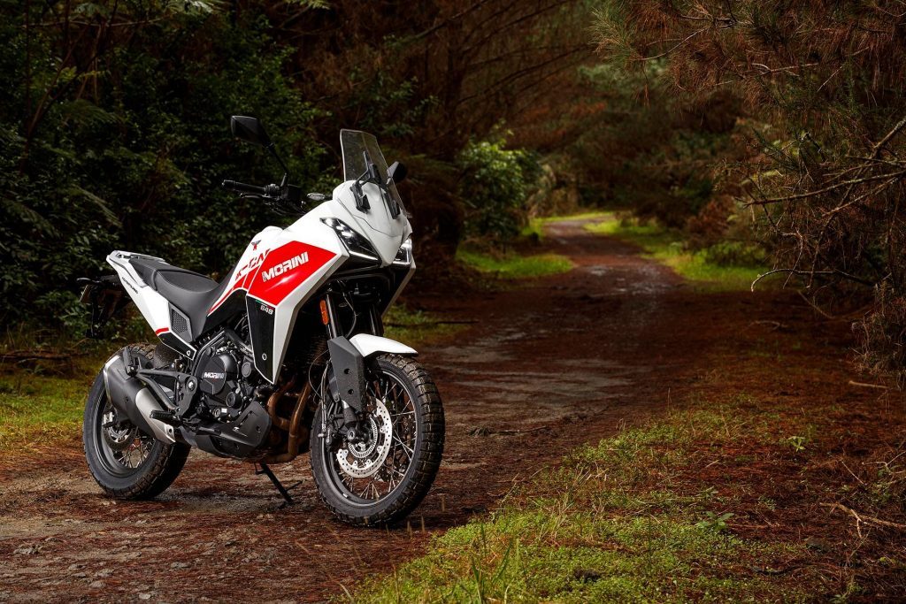 Moto Morini X-Cape 650 in the forest