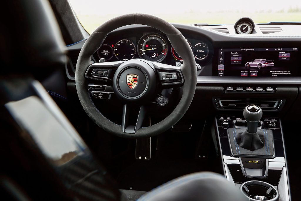 2022 Porsche 911 GT3 Austrian road trip interior