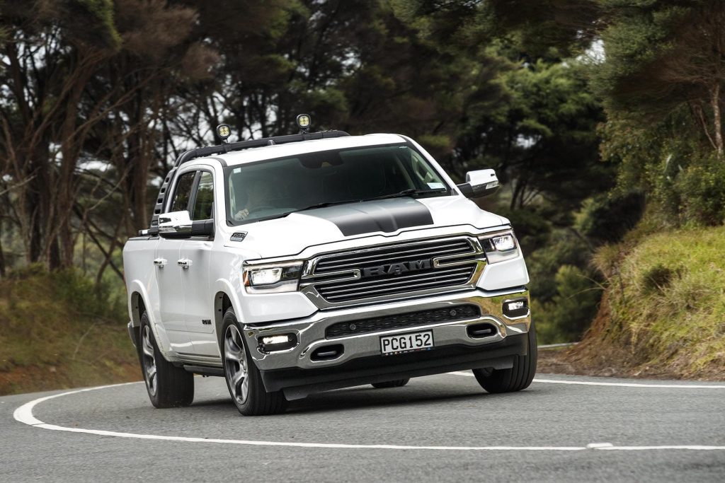 Ram 1500 Laramie driving around corner