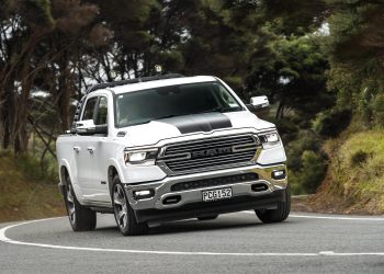 Ram 1500 Laramie driving around corner