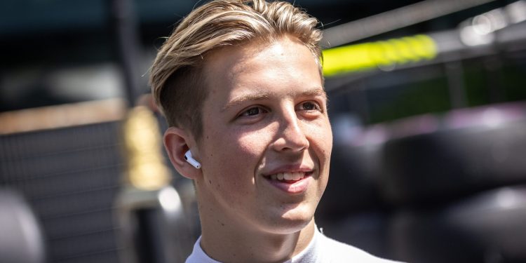 Liam Lawson smiling at Azerbaijan Grand Prix