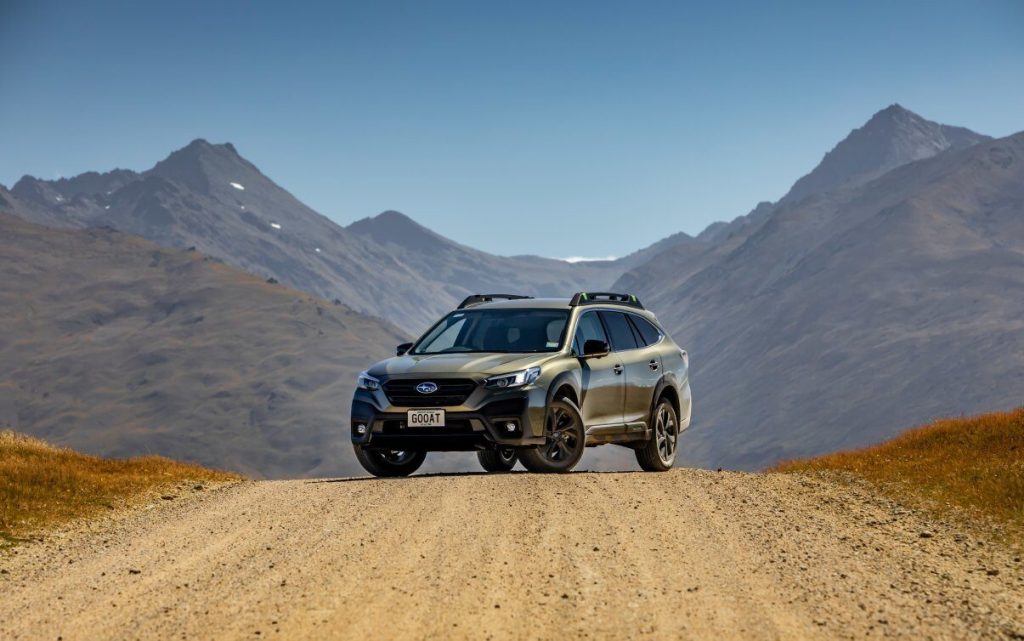 Subaru Outback 2.4 Turbo parked on road front three quarter view