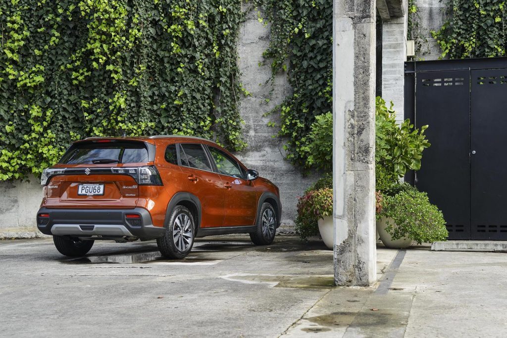 2022 Suzuki S-Cross JLX Turbo AWD rear static in leafy surroundings