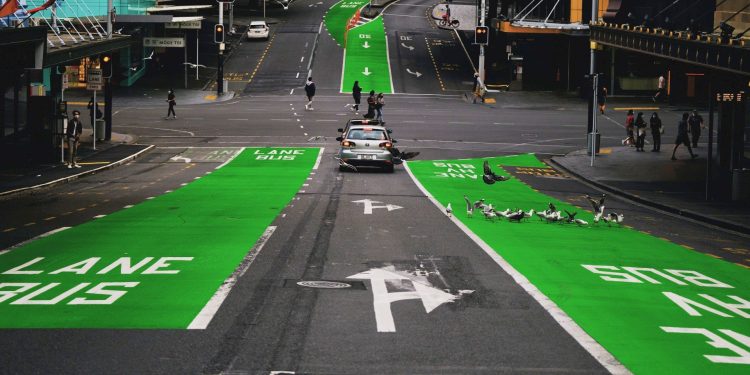 Bus lanes in Auckland city