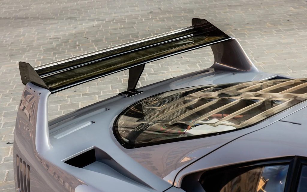 One-off Ferrari F40 Competizione rear wing high view