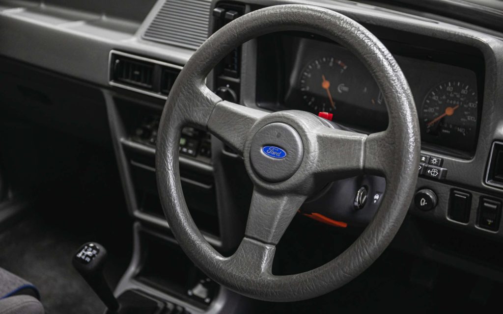 Princess Diana's Ford Escort RS Turbo Series 1 steering wheel and gear stick