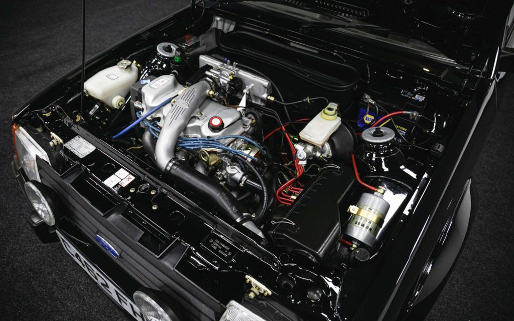 Princess Diana's Ford Escort RS Turbo Series 1 engine bay