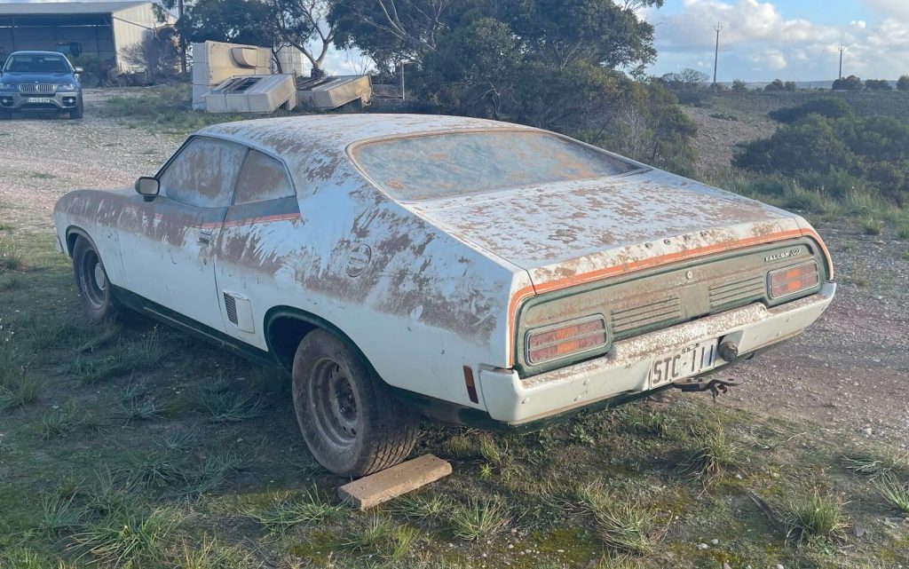 Ford Falcon XB John Goss edition barn find rear three quarter view