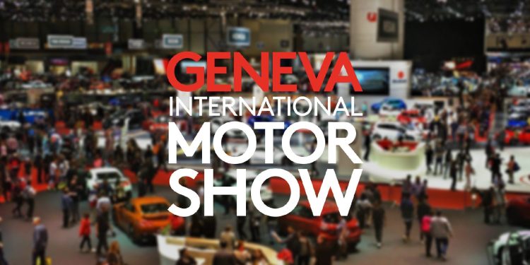 Geneva International Motor Show with logo over background
