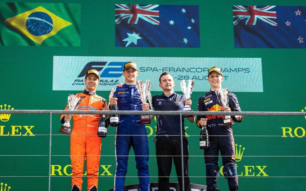 Liam Lawson third in Belgium Formula 2 Feature Race