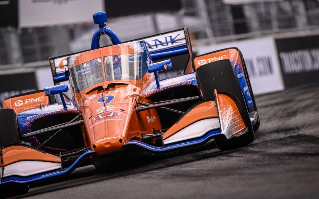 Scott Dixon IndyCar front view racing at Nashville