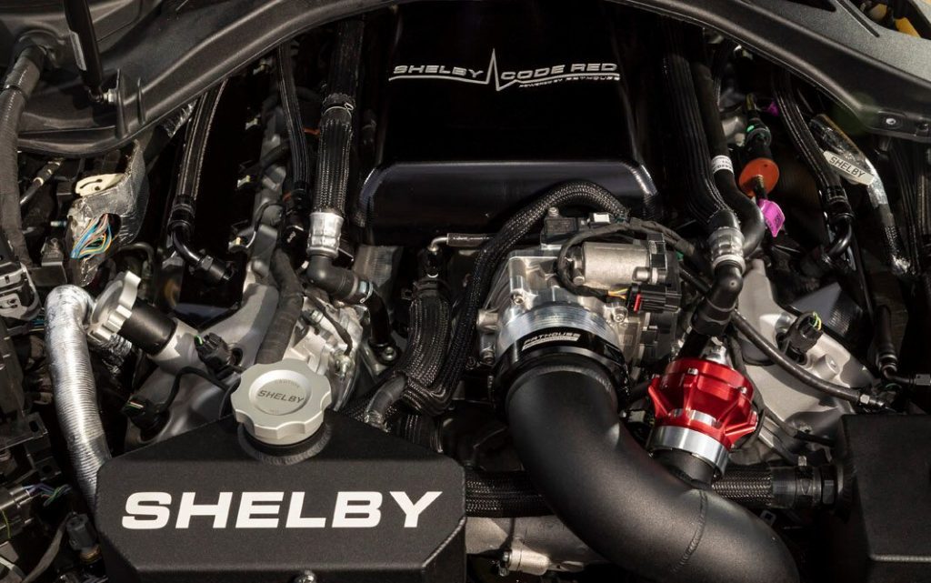 Shelby Mustang GT500 Code Red engine bay view
