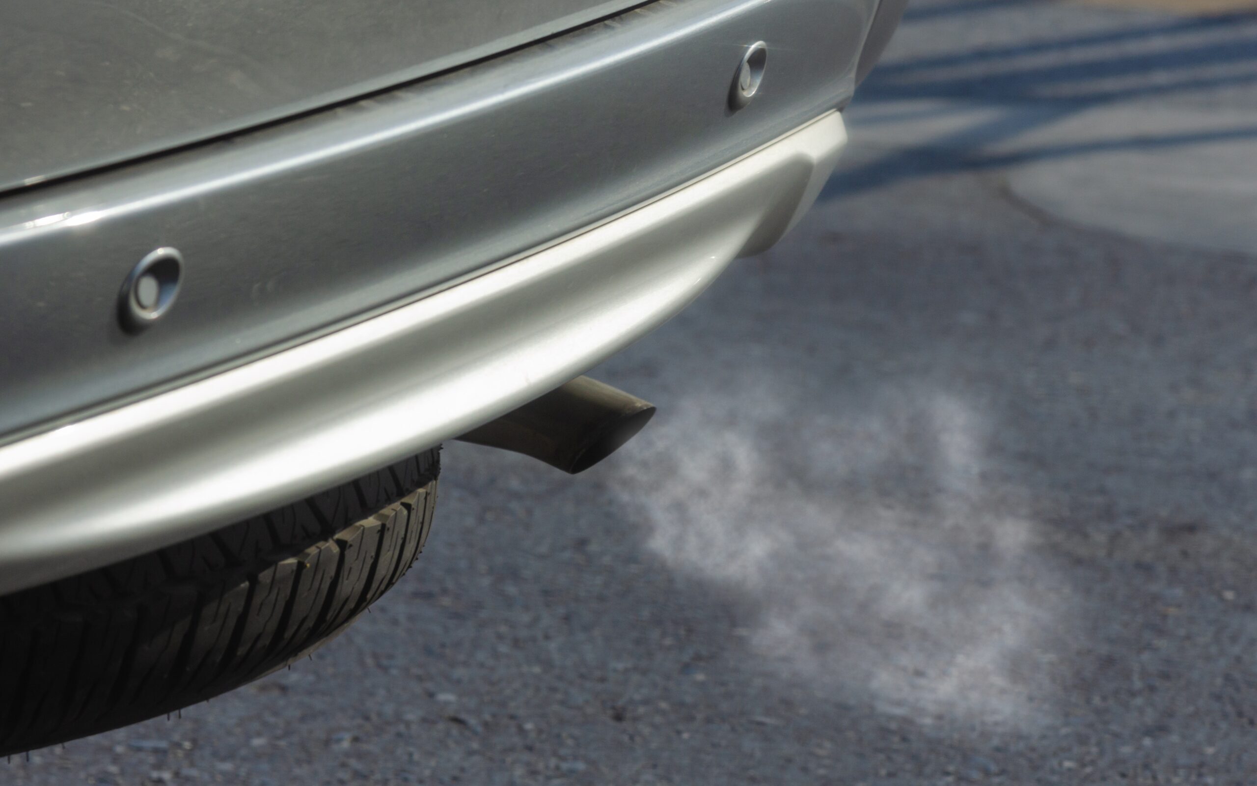 Car exhaust with fumes