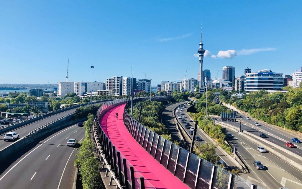 Auckland cycleway over motorway