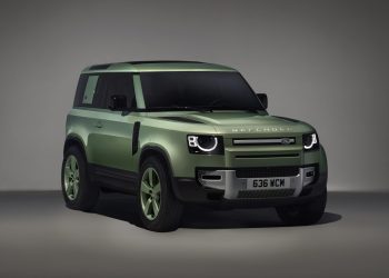 Land Rover Defender 75th Limited Edition 90 front three quarter view