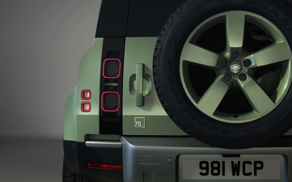Land Rover Defender 75th Limited Edition rear close up view