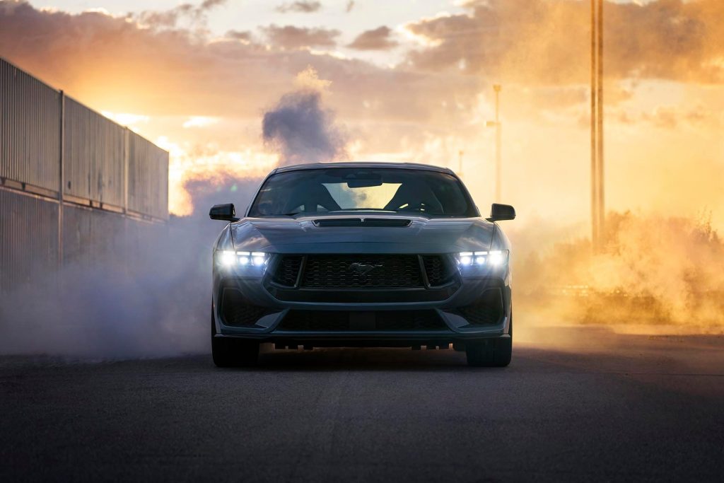 2024 Ford Mustang with smoky background