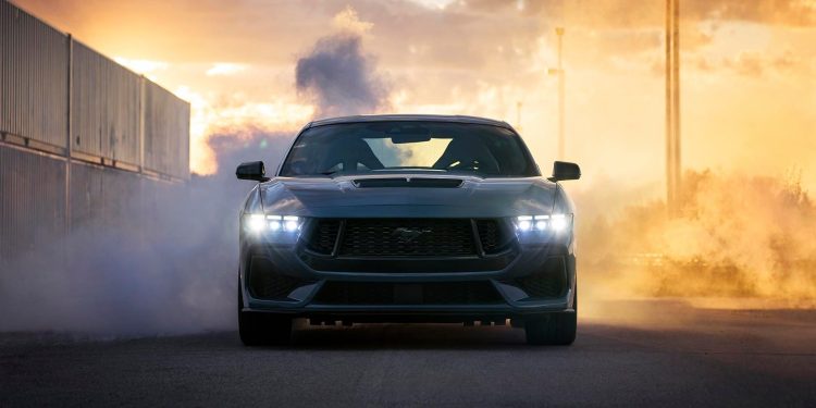 2024 Ford Mustang with smoky background