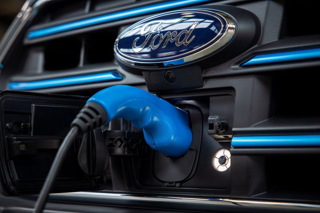 Ford E-Transit plugged in